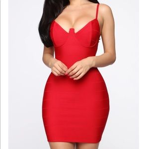Red bandage mini dress, NWT